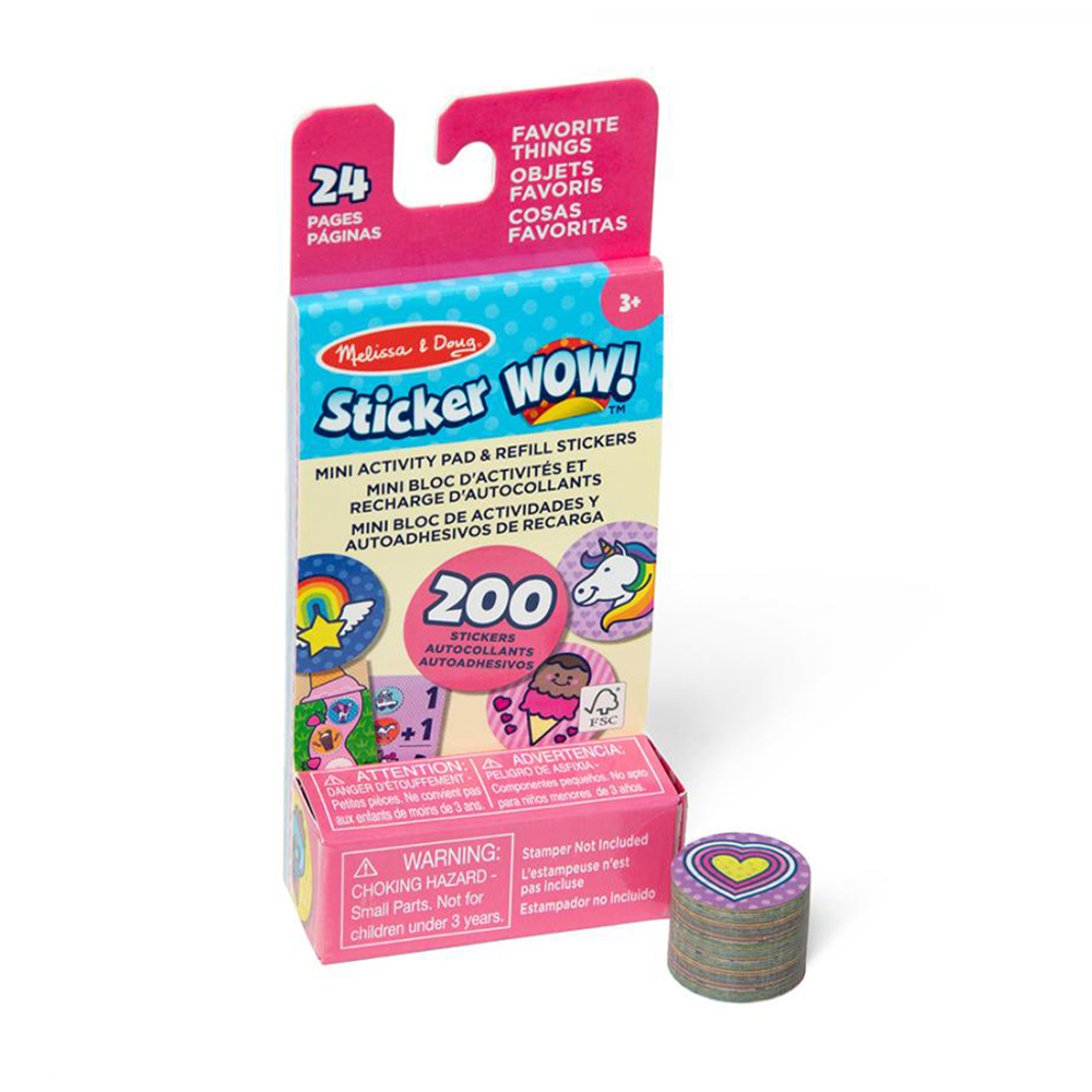 Набір для творчості Melissa &amp; Doug Sticker WOW Улюблені речі, від 3 років (міні блокнот, 24 ст + запасні наліпки для штампу, 200 шт) (SM93208/6075134)